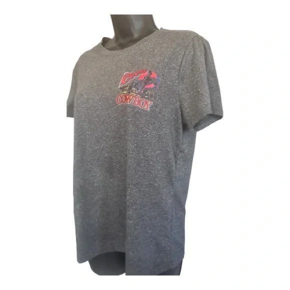 Vintage Coors Cowboy Graphic Tee Charcoal Gray T-Shirt Size M - Picture 6 of 10